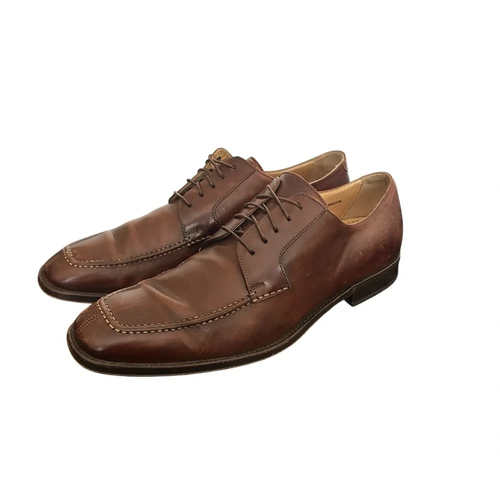 Cole Haan Men’s Brown Leather Apron Toe Derby Dress Shoes C07146 Size 9M